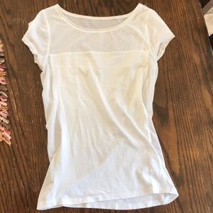 White Express Tee With Mesh See Through Parts